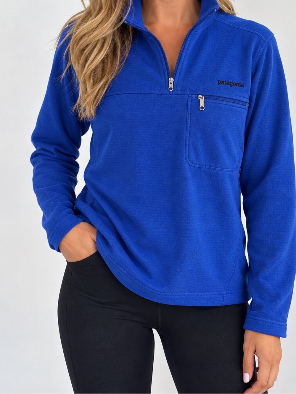 Vintage Patagonia Women’s R1 Quarter-Zip Pullover Blue Size S